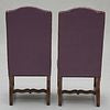 Renzo Mongiardino Baroque Dining Chairs – Hand-Carved Walnut & Silk Damask Upholstery