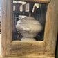 19th Century French Hutch with Glass Doors 3 Drawers with Brass Handles Blue Inside