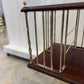 Brass and Wood Revolving Bookcase Square 3 Legs