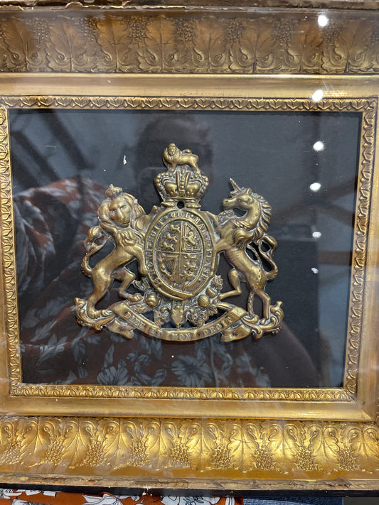 Armorial in Pine and Glass Frame UK 1850