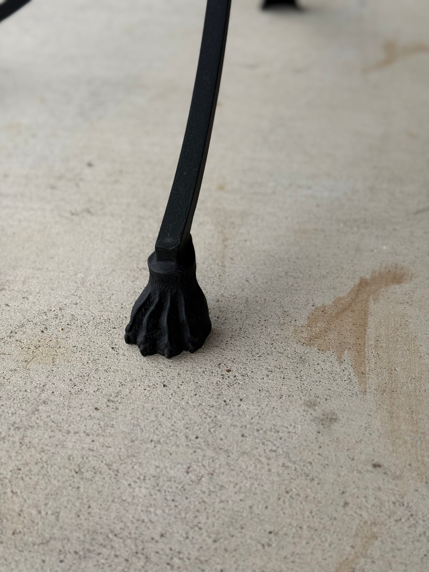 Black Marble Top Table With Hoof Feet