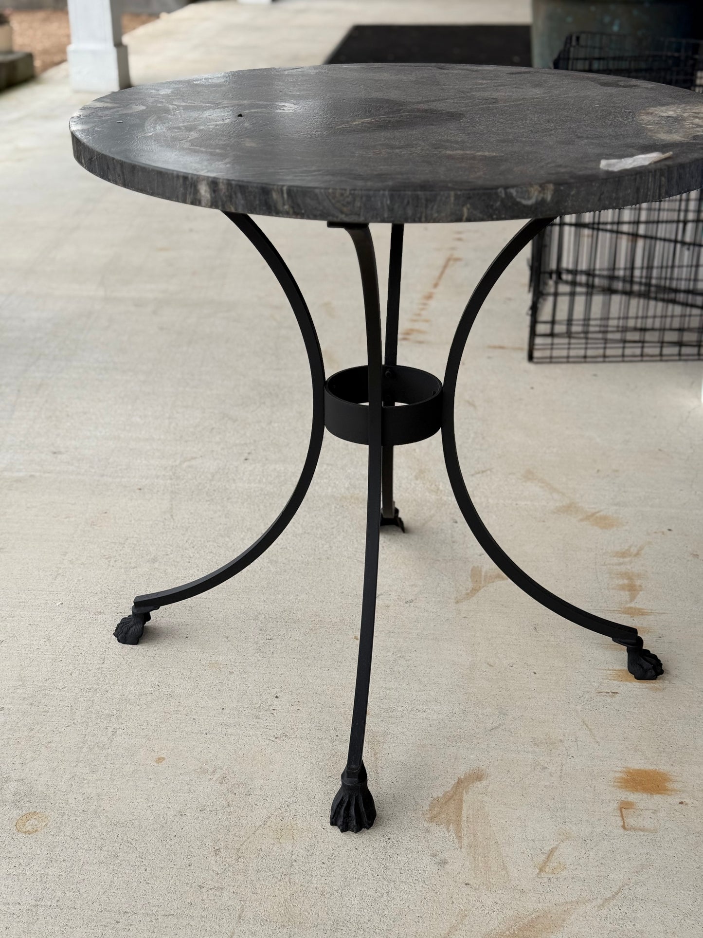 Black Marble Top Table With Hoof Feet