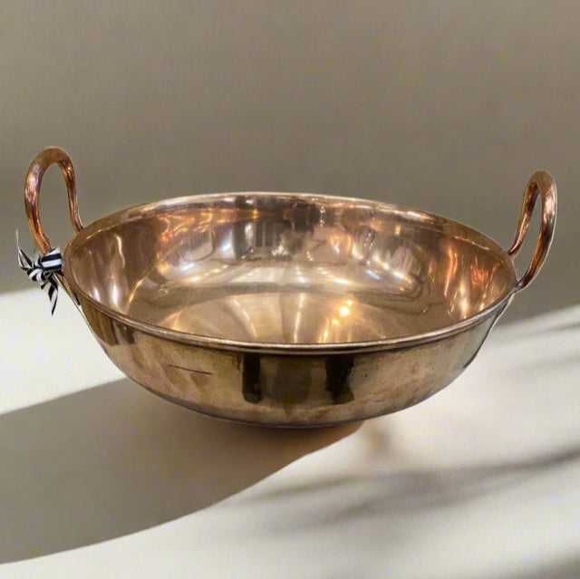 Copper Preserve Pan with Curved Bottom and 2 Handles