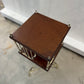 Brass and Wood Revolving Bookcase Square 3 Legs