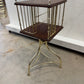 Brass and Wood Revolving Bookcase Square 3 Legs