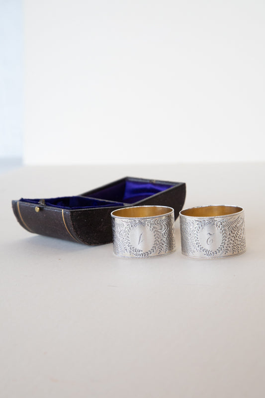 Silverplate Napkin Rings in Box