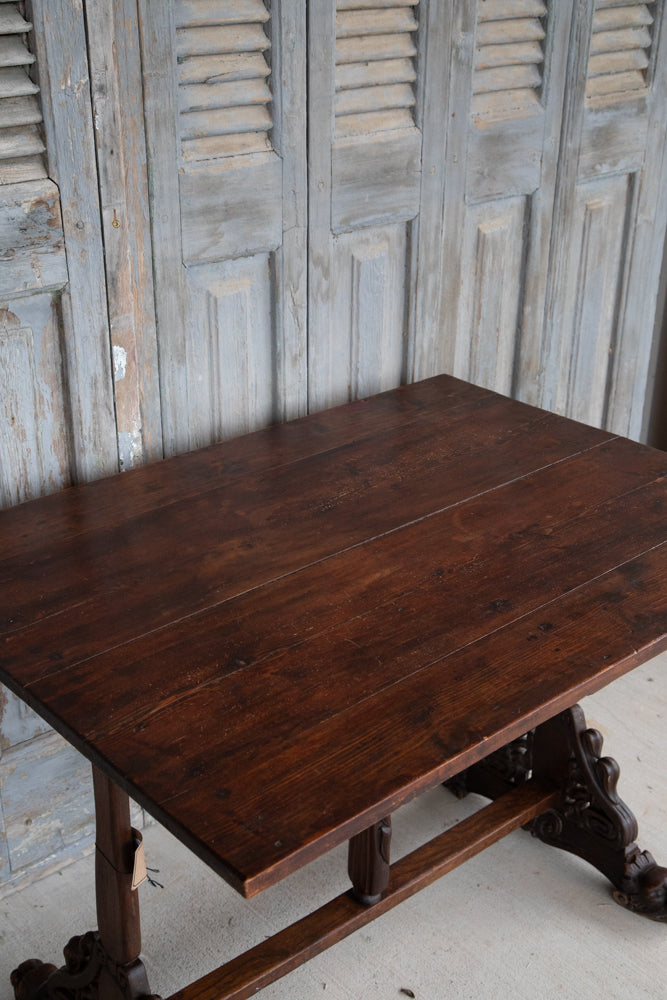 Vendage Table with Carved Detail