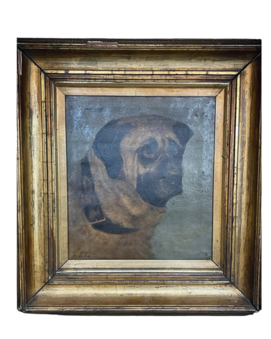 English Oil on Canvas - Dog