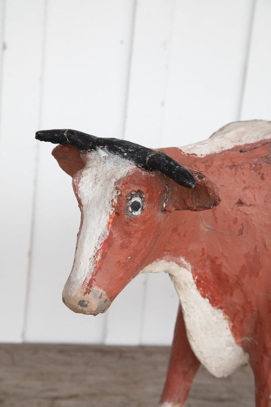 Folk Art French Stone Cow from Normandy, France Circa 1940 38" x 26"