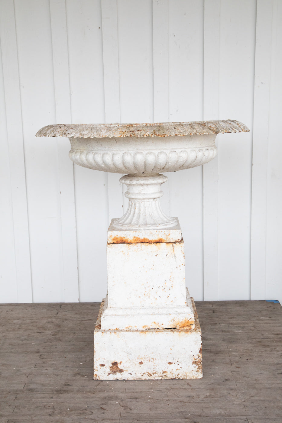 Large Cast Iron Planter on Plinth