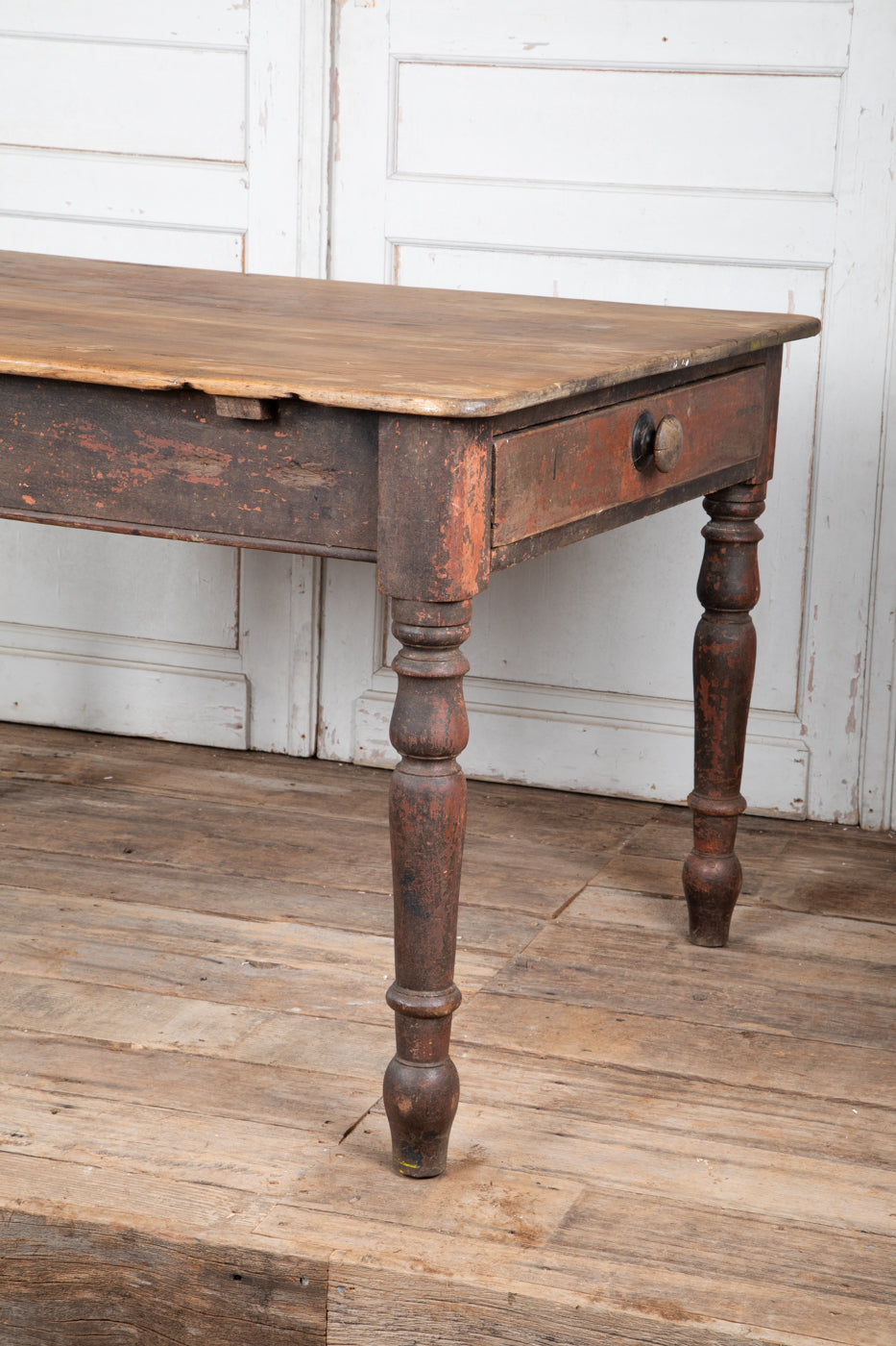 French Oak Table with Turned Legs