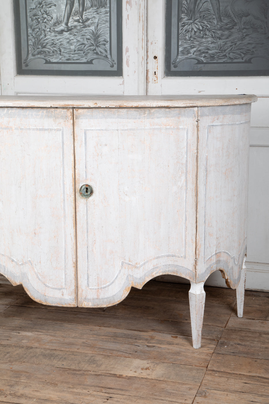 Exquisite Painted Bombe Sideboard