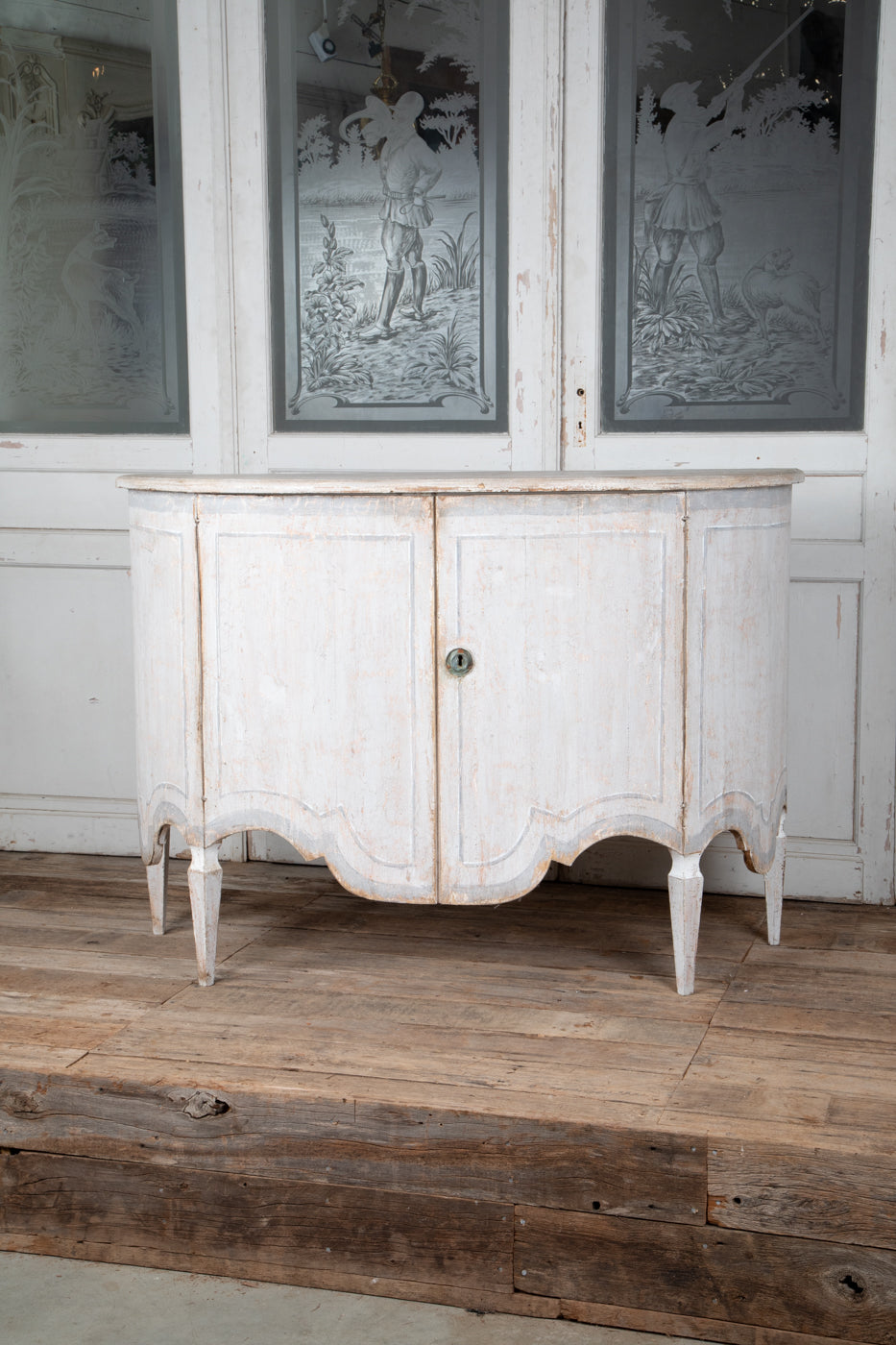 Exquisite Painted Bombe Sideboard