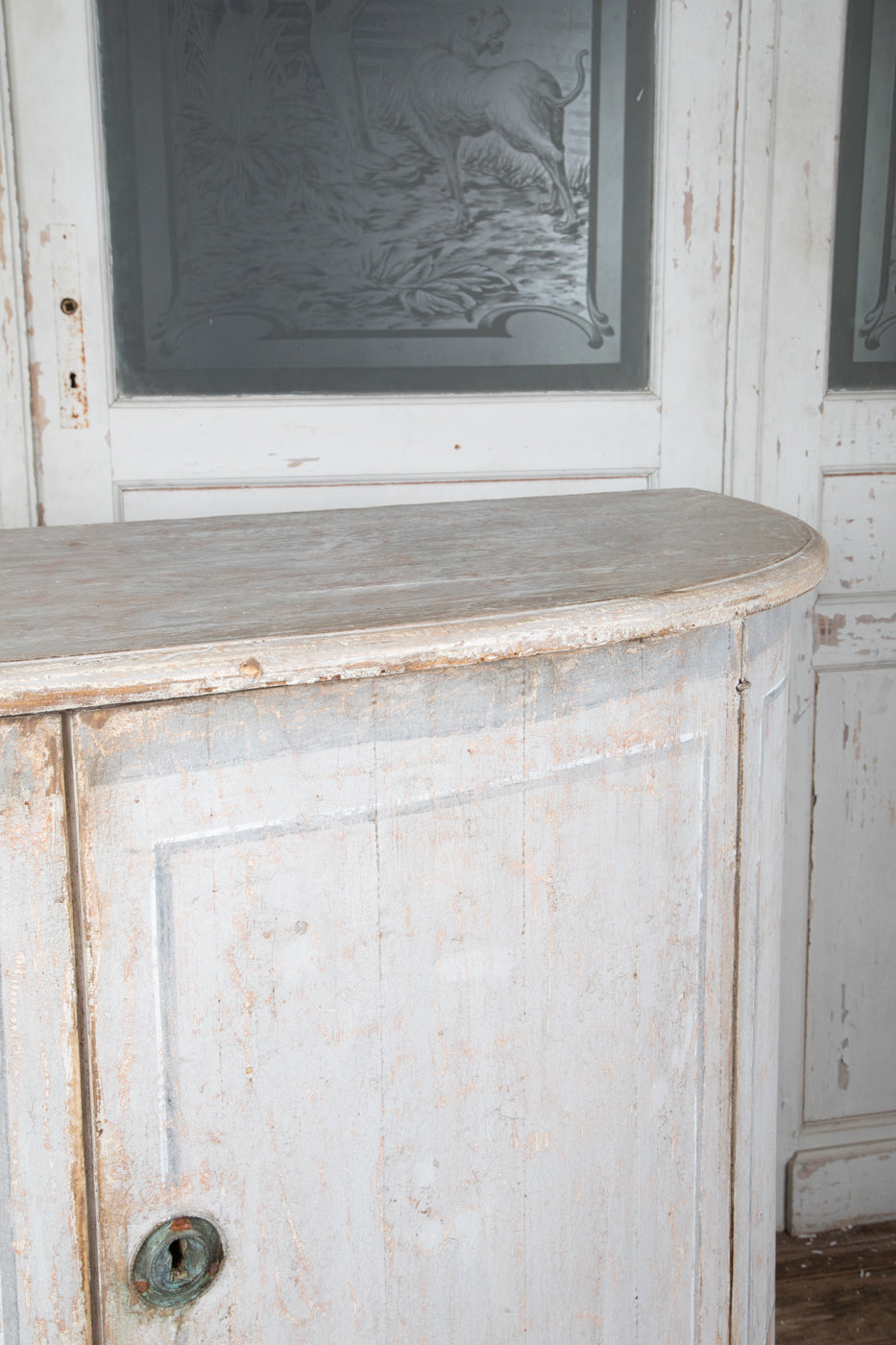 Exquisite Painted Bombe Sideboard