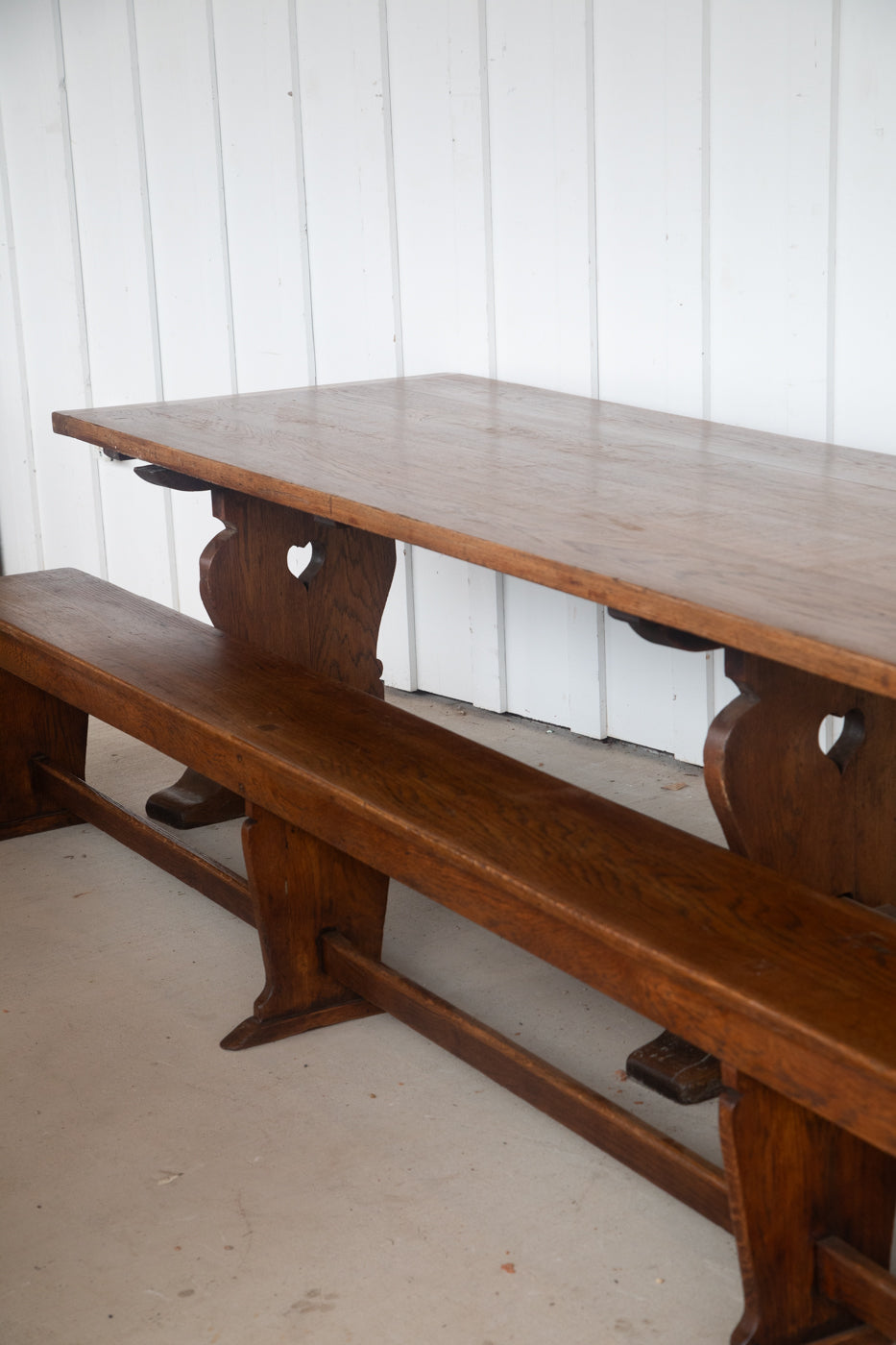 12' Oak Refectory Table with Benches Kings School Canterbury