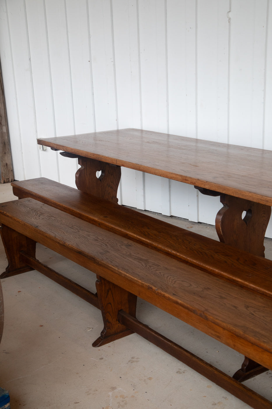 12' Oak Refectory Table with Benches Kings School Canterbury