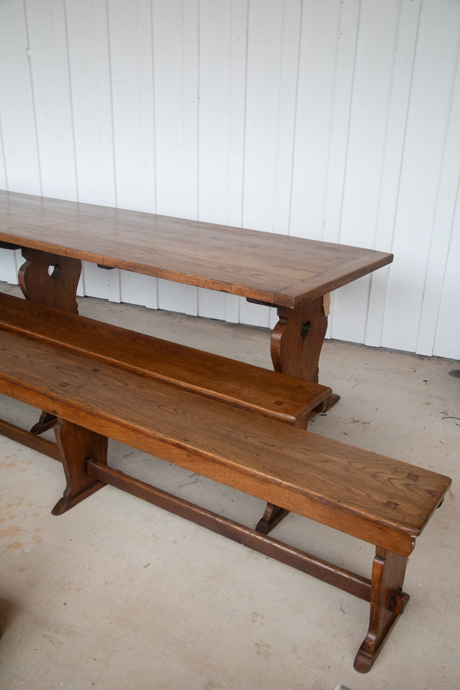 12' Oak Refectory Table with Benches Kings School Canterbury