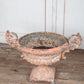 19th Century Original Pink and White  Painted Patina Twin Handled Urn