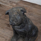 Black Concrete Bull Terrier Garden Statuary