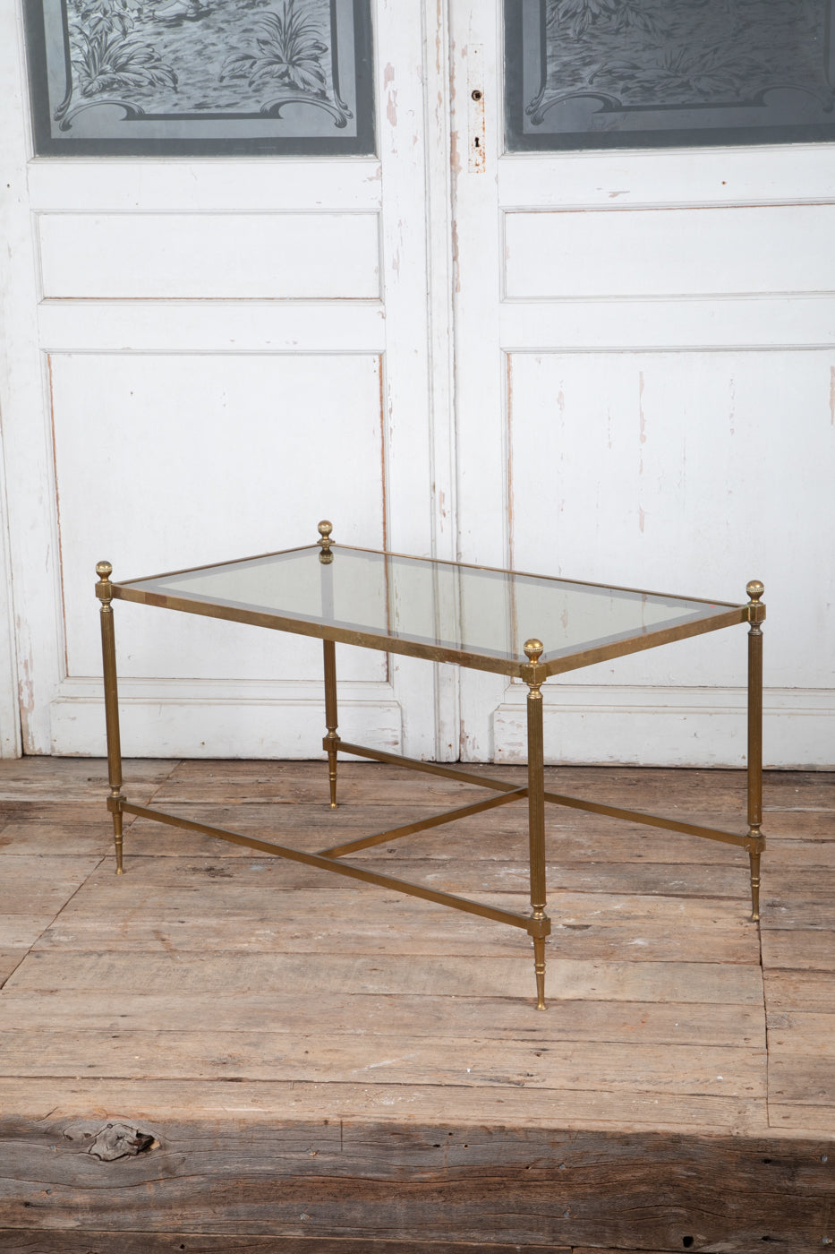 Brass and Glass Cocktail Table