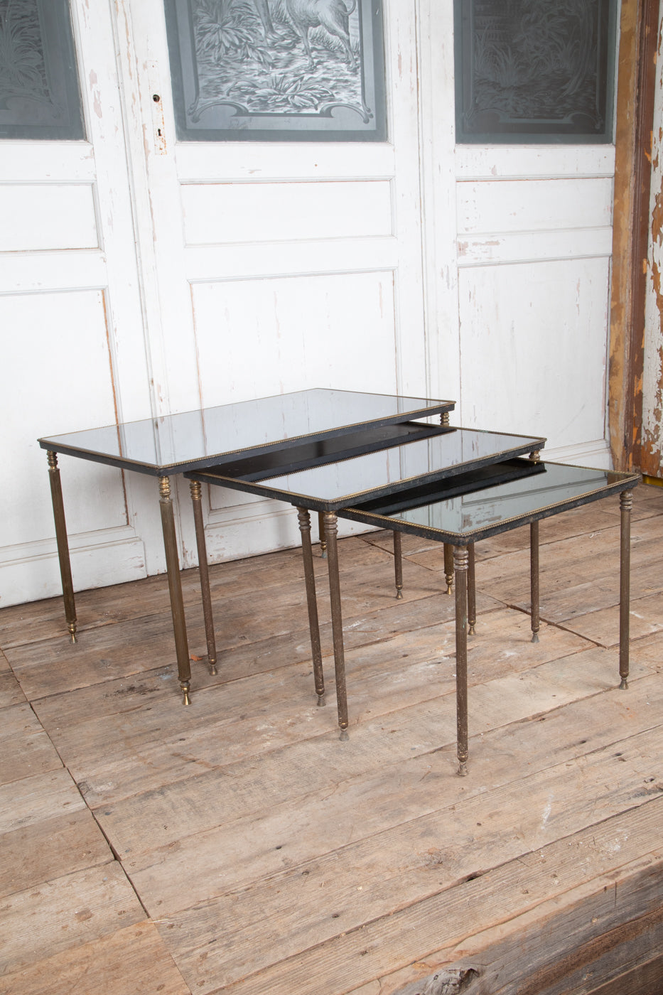 Set of 3 Glass Stacking Tables