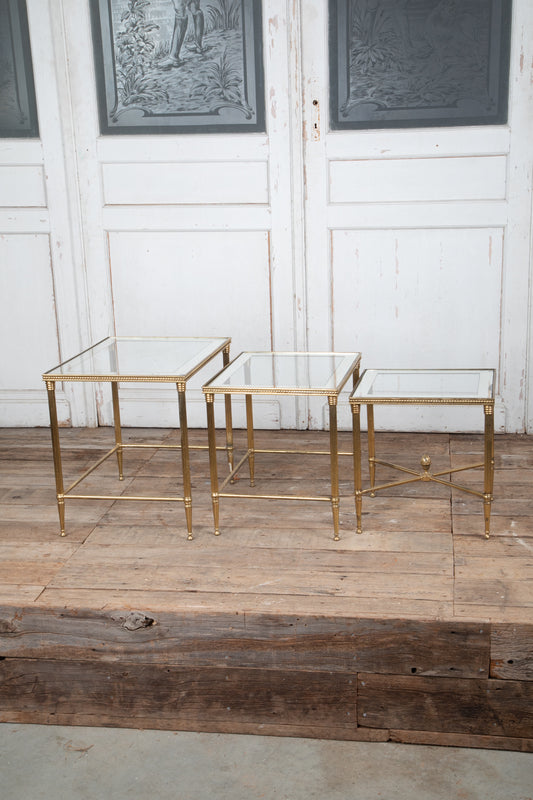 Glass Nesting Tables Set of 3
