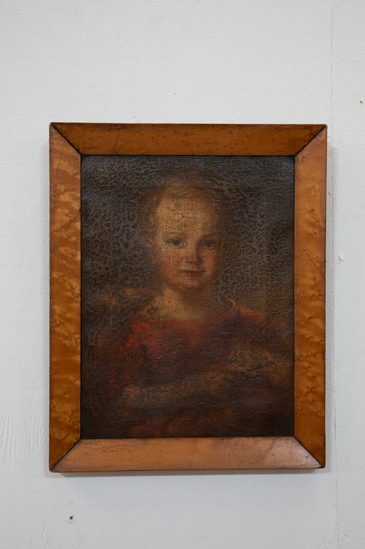 George III Oil on Canvas of Young Girl