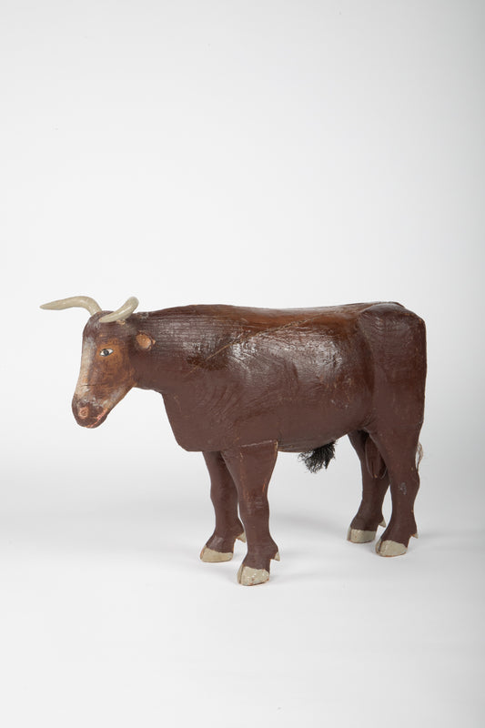 Carved and Painted Folk Art Bull 1860