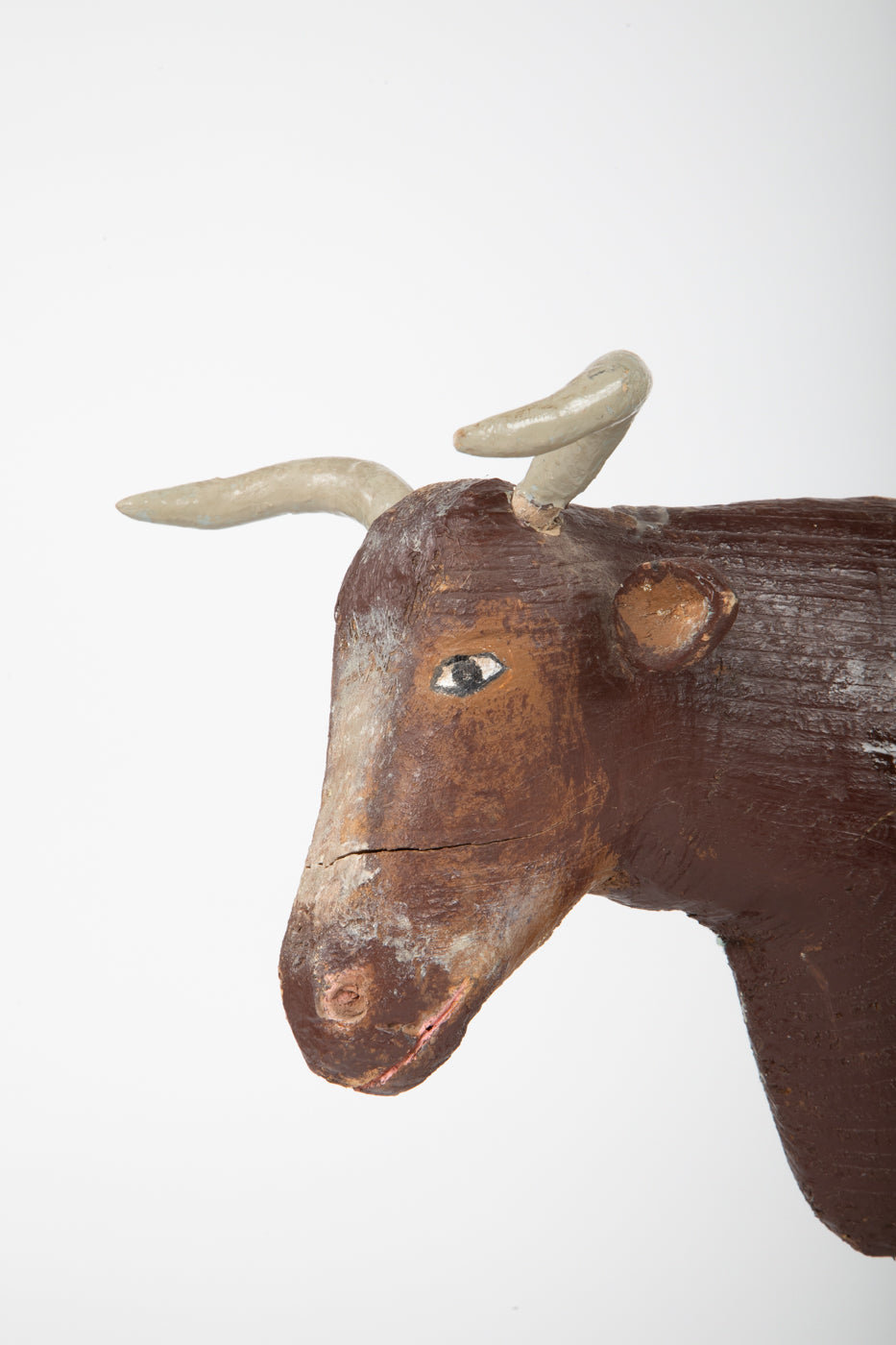 Carved and Painted Folk Art Bull 1860