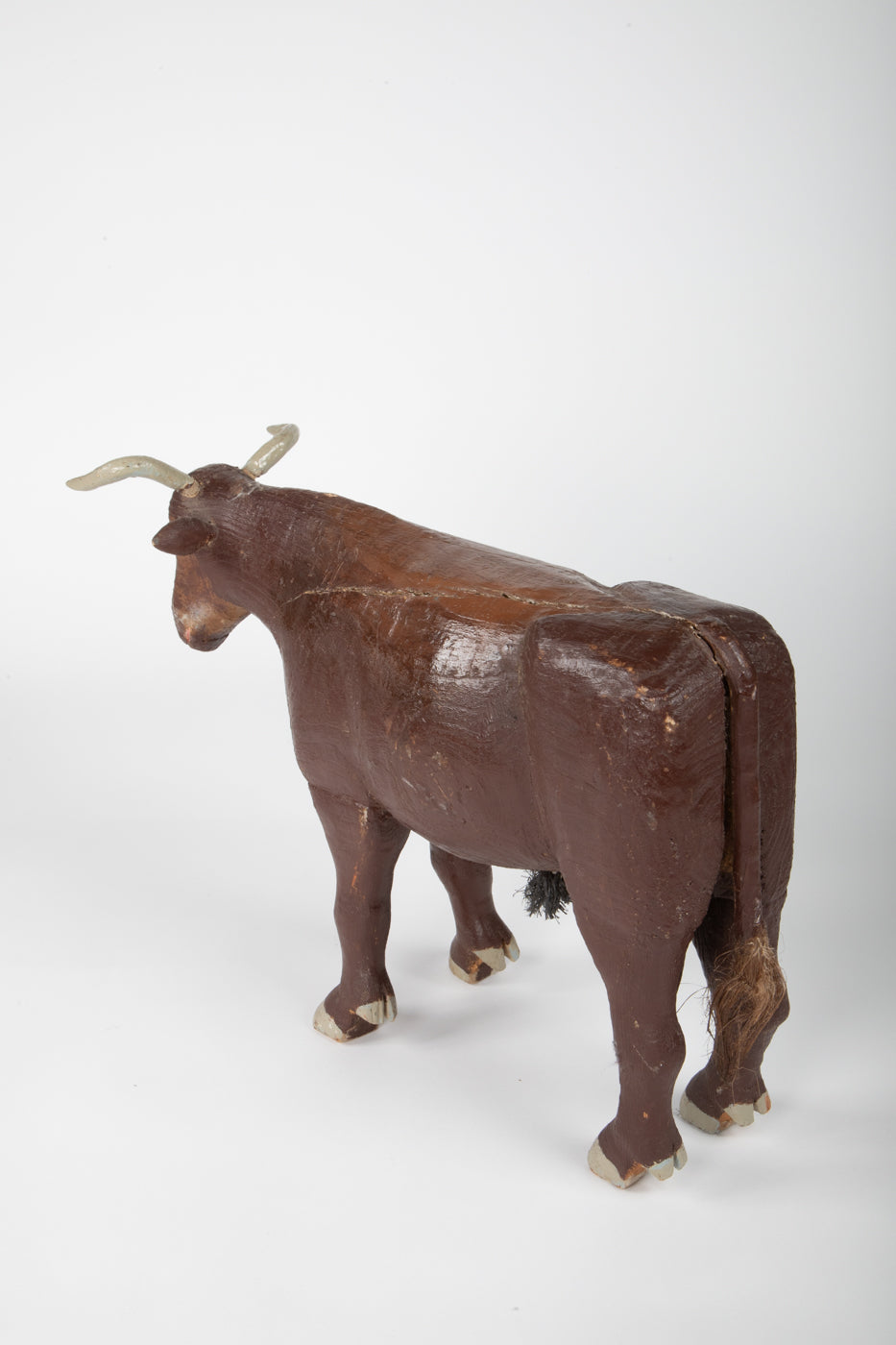 Carved and Painted Folk Art Bull 1860