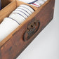 French Picnic Basket with Enamel Plates and Mugs