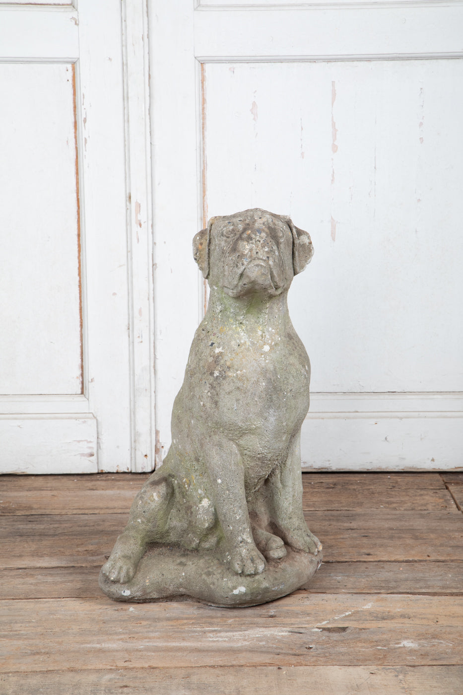 Concrete Boxer Large Hound Sculpture