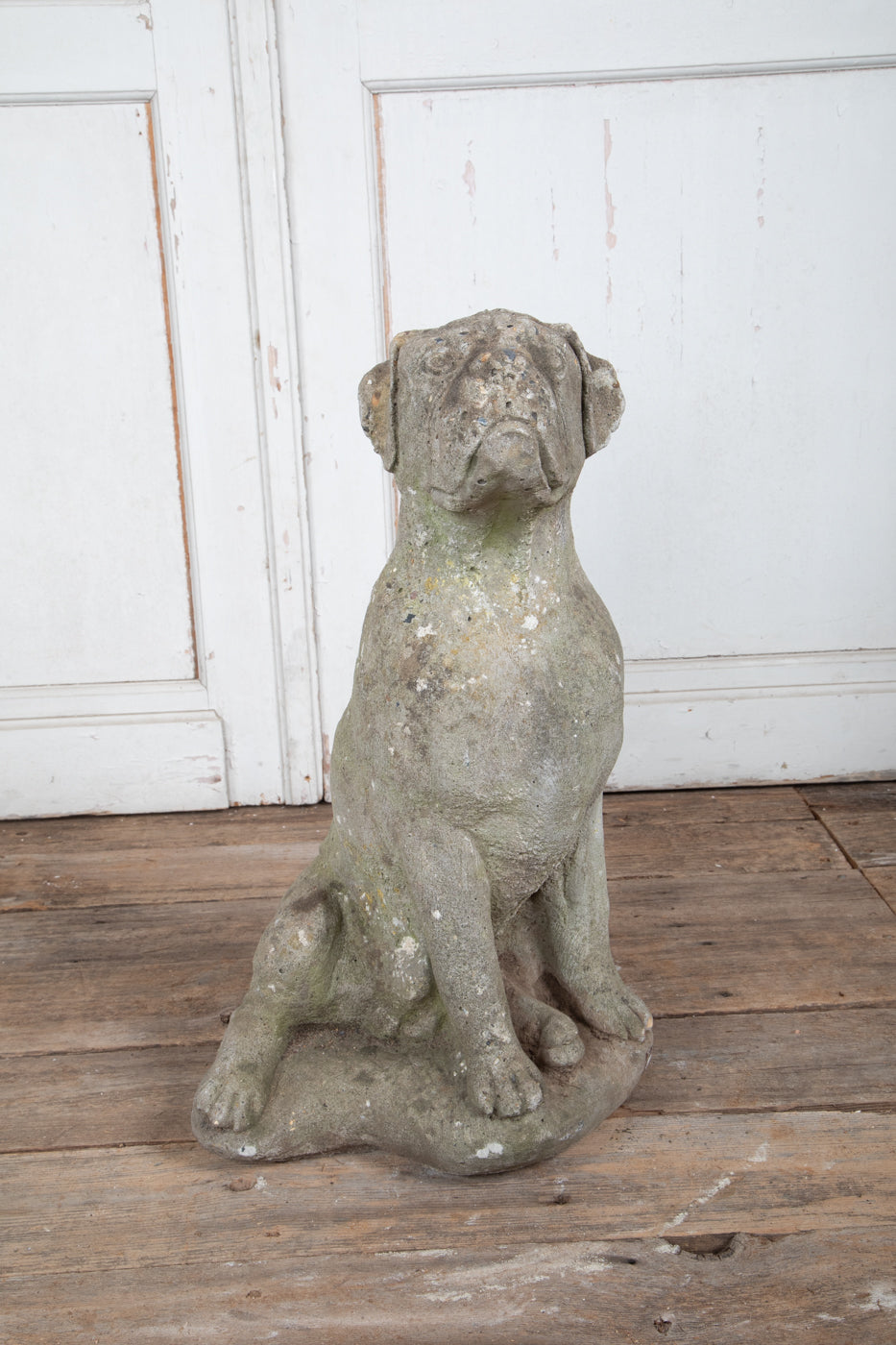 Concrete Boxer Large Hound Sculpture