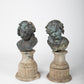 19th Century French Bronze Cherub on Stone Plinth