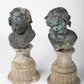 19th Century French Bronze Cherub on Stone Plinth