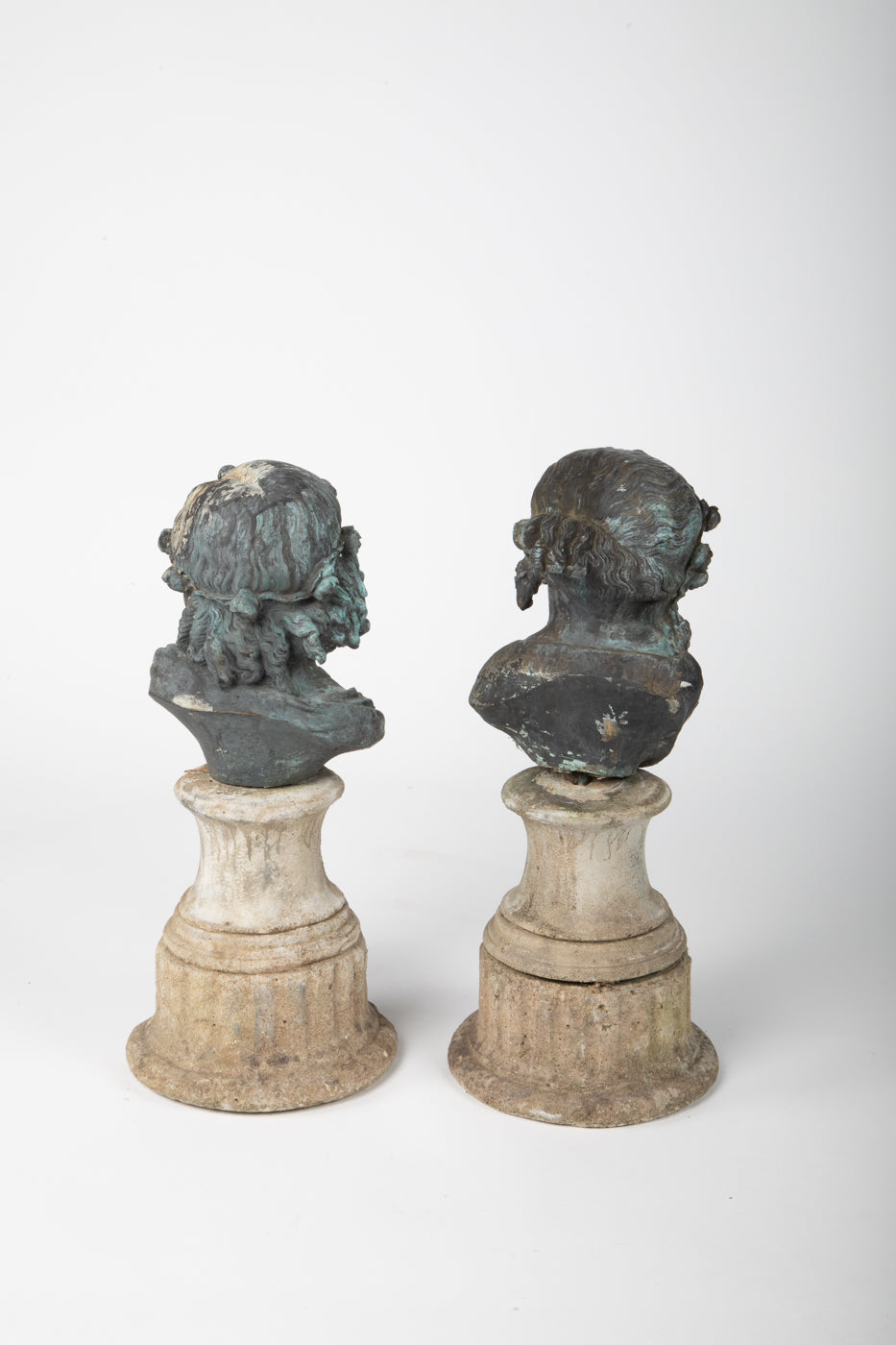 19th Century French Bronze Cherub on Stone Plinth