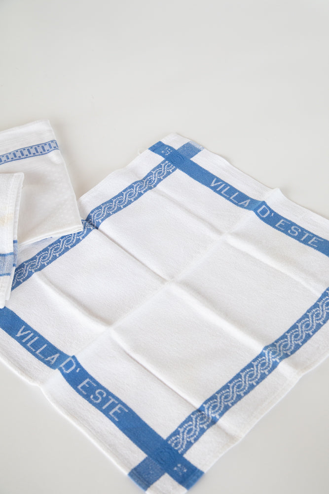 Blue and White French Linen Towel 1920