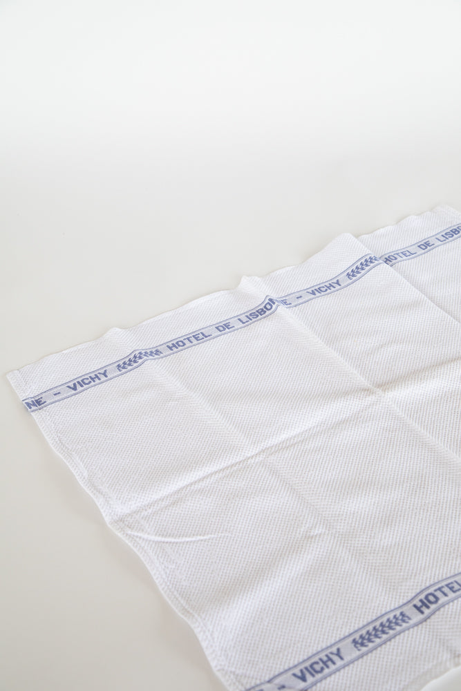 Blue and White French Linen Towel 1920