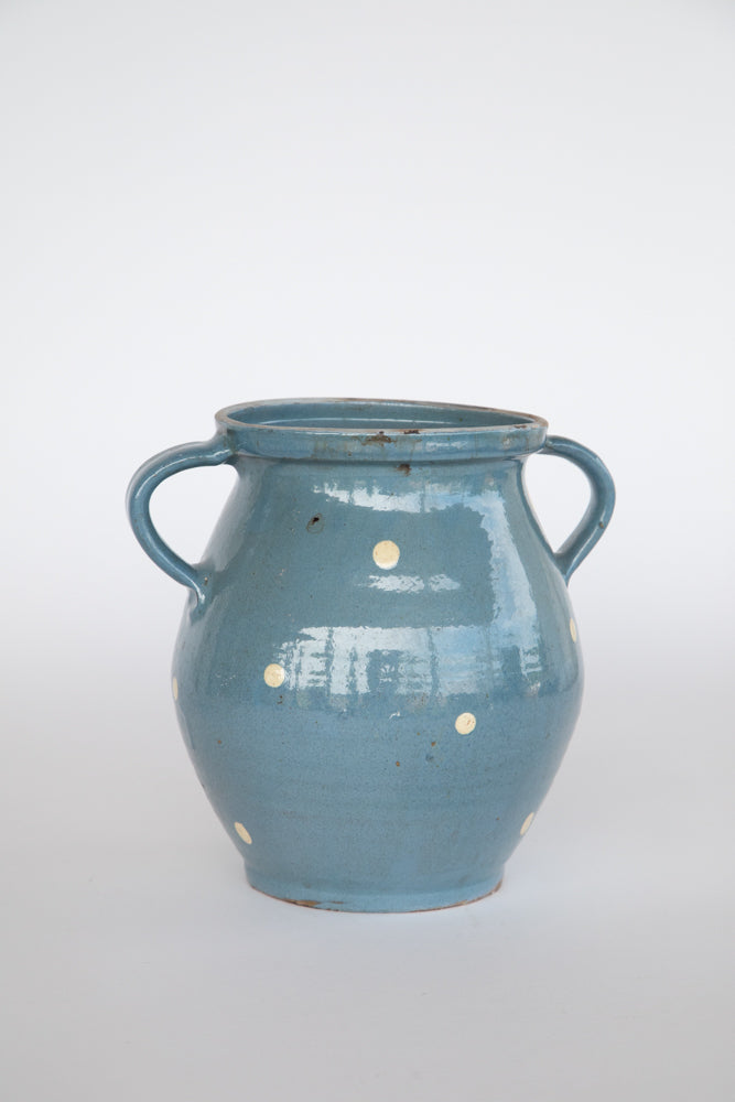 Blue Terra Cotta Pot with 2 Handles