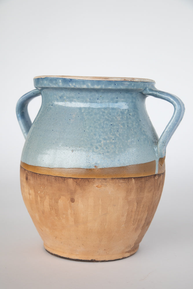 Blue Terra Cotta Pot with 2 Handles