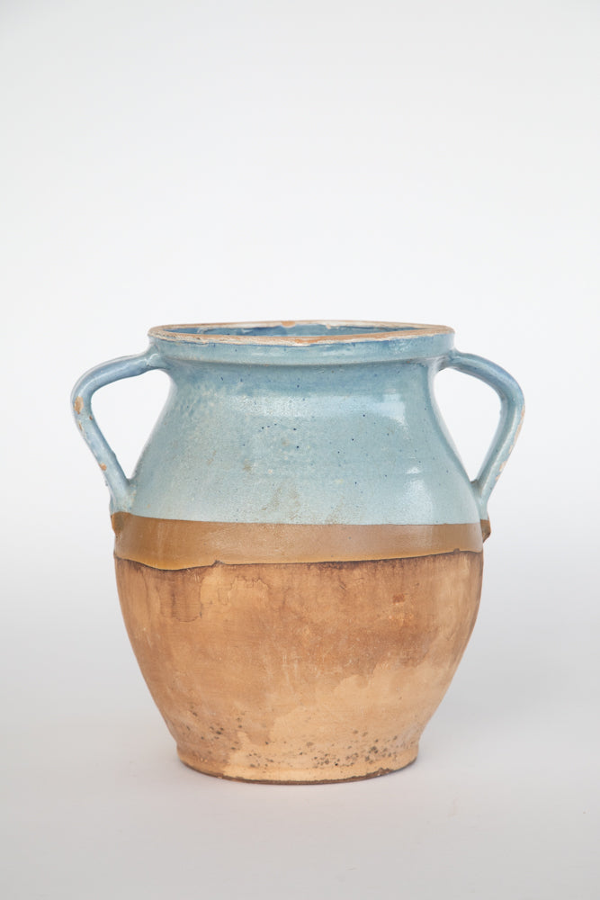 Blue Terra Cotta Pot with 2 Handles