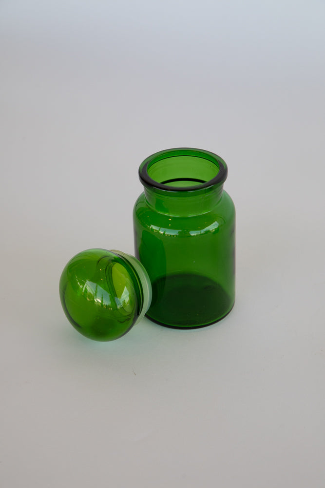 Green Glass Jar with Bulb Top and Seal