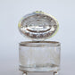 Glass and Silver Biscuit Box with Queen Victoria Stamp