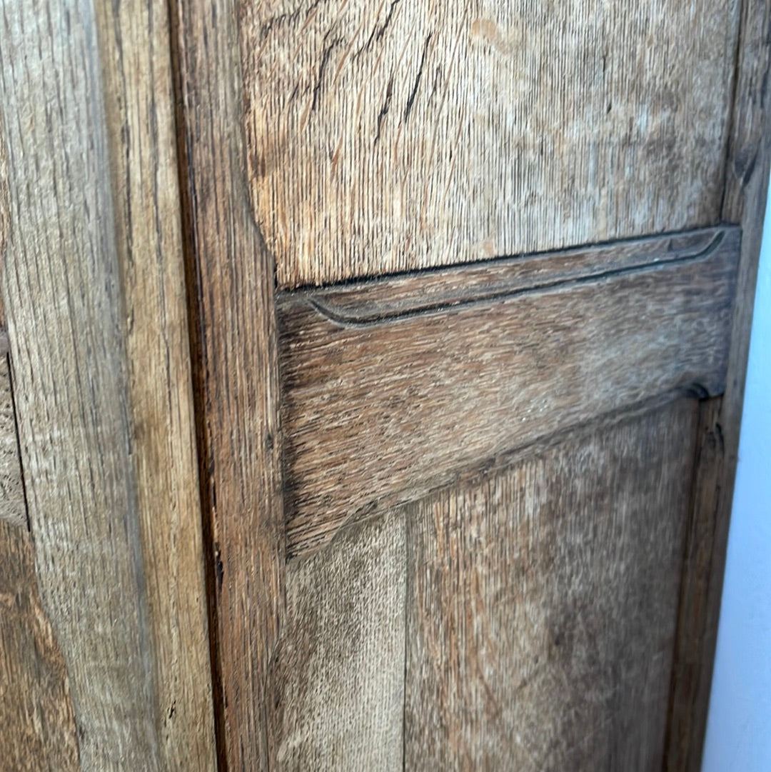 Oak File Cabinet Bleached with Doors and Compartments - The White Barn Antiques