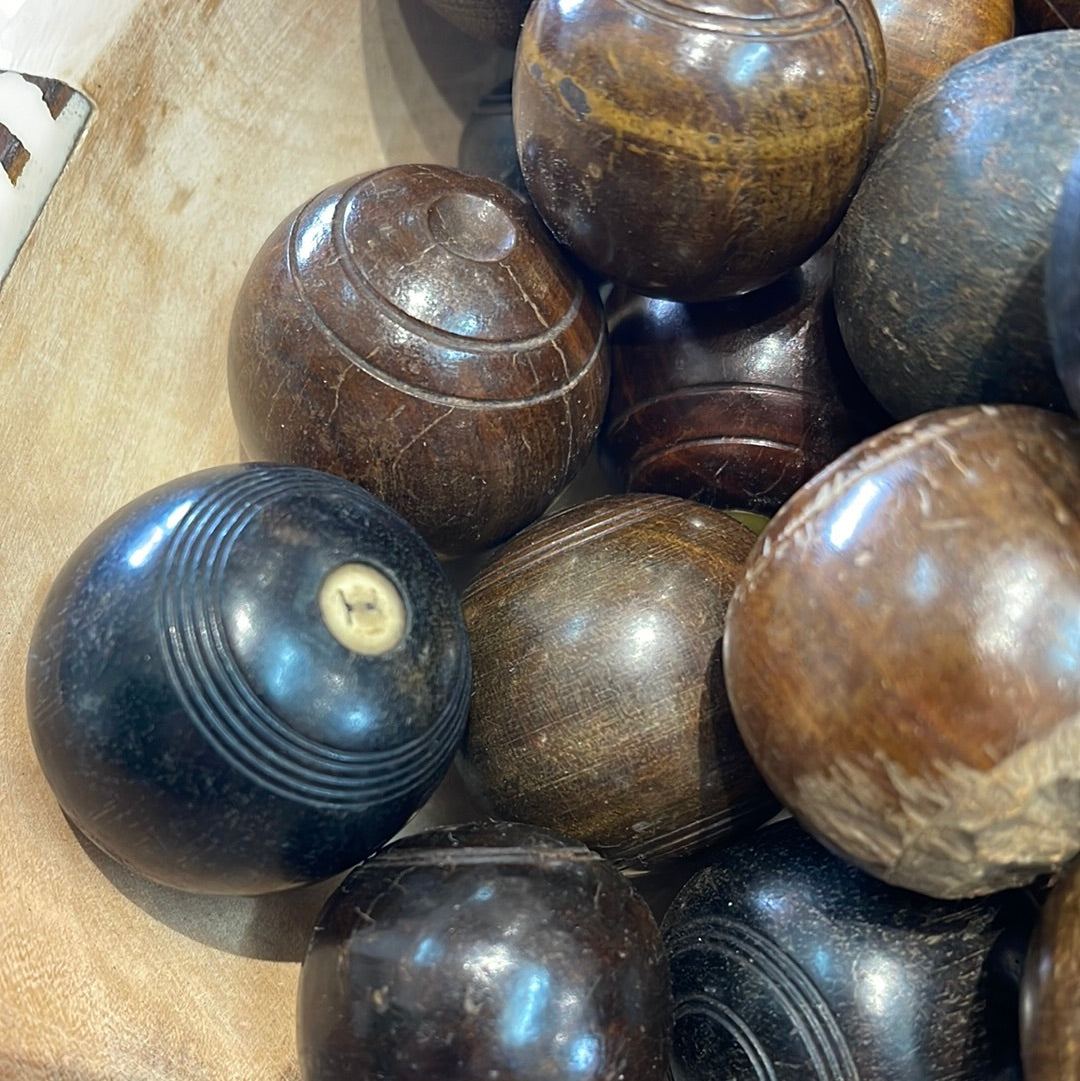 CA90 Wooden Oak Balls UK1900 - The White Barn Antiques