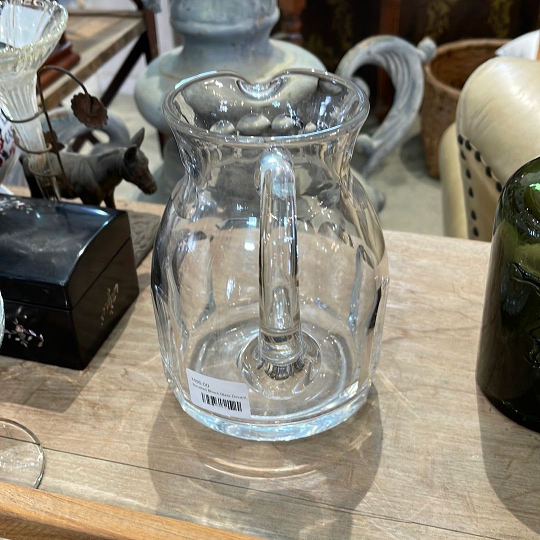 Bevelled Blown Glass Decanter - The White Barn Antiques