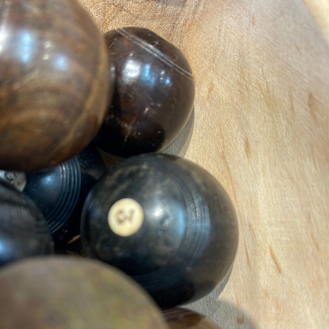 CA90 Wooden Oak Balls UK1900 - The White Barn Antiques